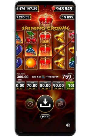 Shining Crown winnende combinatie uitbetaling scherm