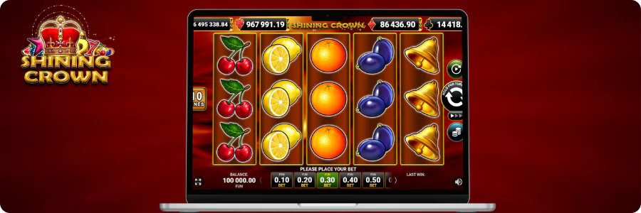 Shining Crown klassiek fruitthema retro design